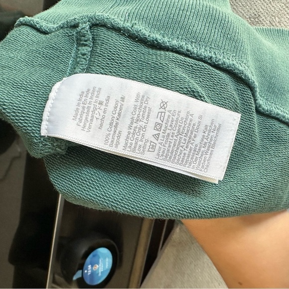 J.Crew Factory Green Teal French Terry Hoodie Sweatshirt Pullover Style AH298 - Picture 3 of 16